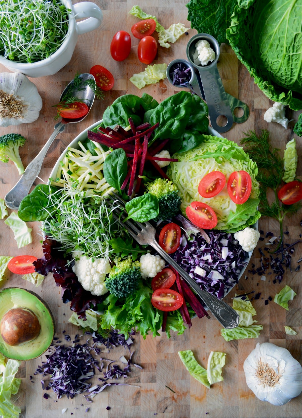 Fresh vegetables and carefully selected ingredients for the galley